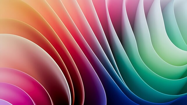 Vibrant rainbow waves abstract paper art