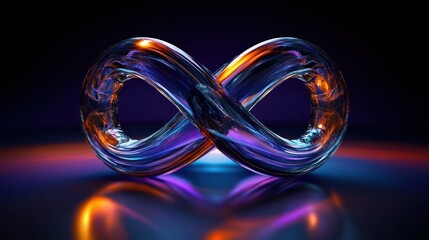 Abstract infinity symbol design with vibrant colors.