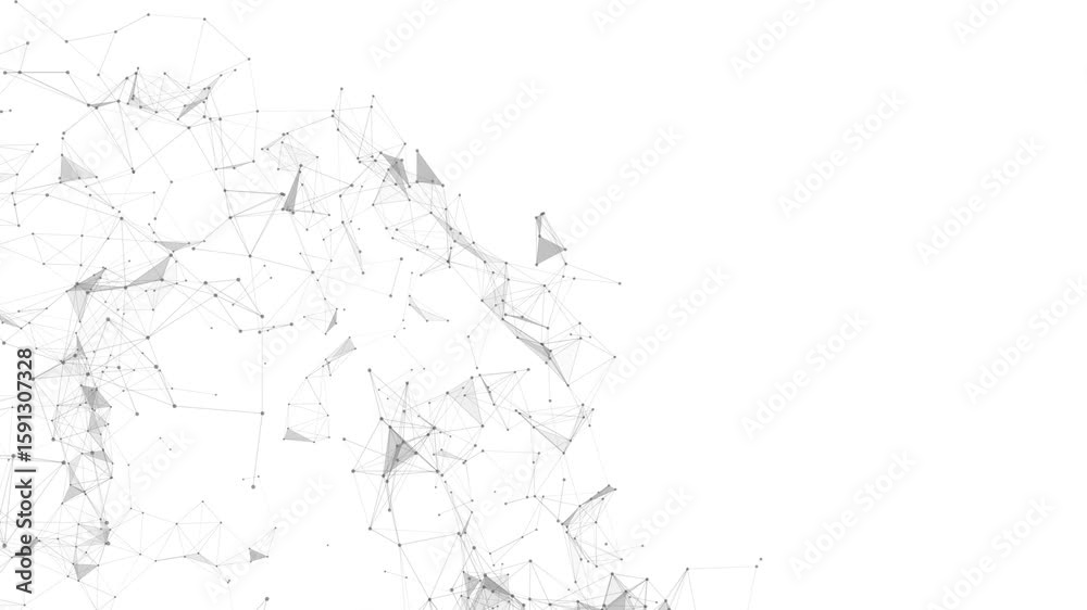 Poster abstract geometric network particles background. futuristic connected lines motion pattern. modern m