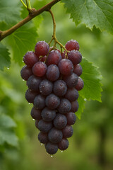 Fototapeta premium fresh red grapes on vine 