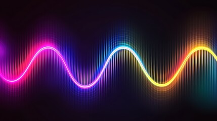 Abstract colorful audio waveform