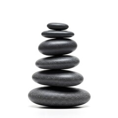 Slats personalizados com paisagens com sua foto Tower of smooth stones balancing on top of each other against a white background in zen-like alignment.