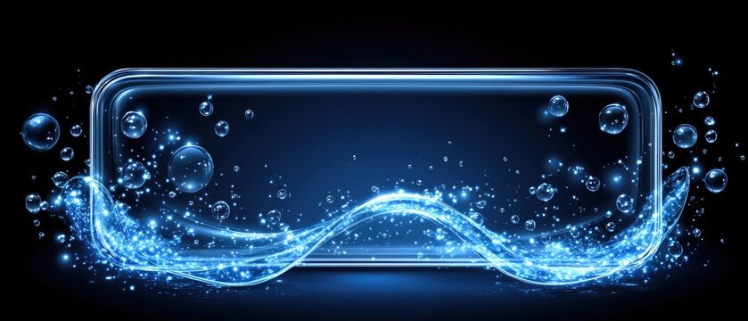 Water flowing over a glowing rectangle