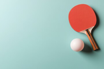 Brightly colored paddle and ball on smooth surface highlight vib