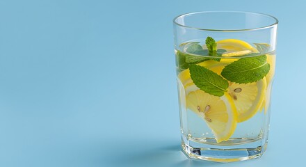 Refreshing lemon water drink