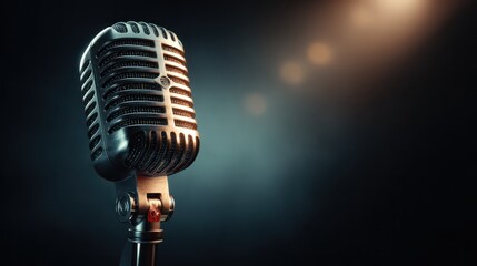 Vintage microphone on stage