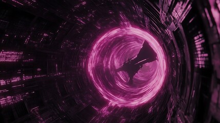Abstract tunnel with glowing vortex