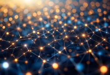 Minimalist Seamless Vector Pattern of Glowing Data Points and Connecting Lines