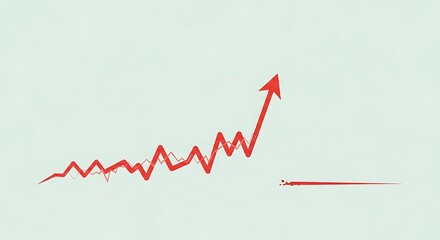 Ascending Arrow Graphic Illustrating Growth and Progress With a Red Line