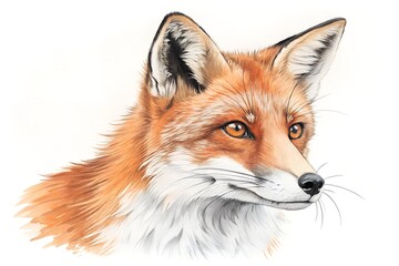 Obraz premium Fox portrait showcases detailed fur texture art