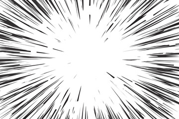 Manga speed lines effect. Comic radial anime background. Perspective action motion and rays of burst. Explosion frame with glow and roar power. Vector concentric bg © Chorna_L