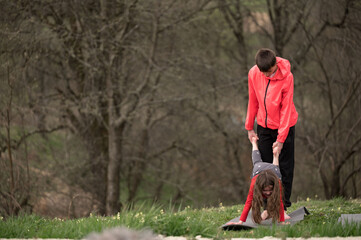 Joyful childhood moments captured in a playful outdoor environment during spring with friends...