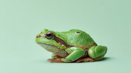 Fototapeta premium Green frog closeup studio shot