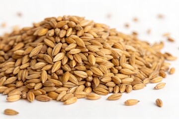 Obraz premium Barley Grain Close-Up on White