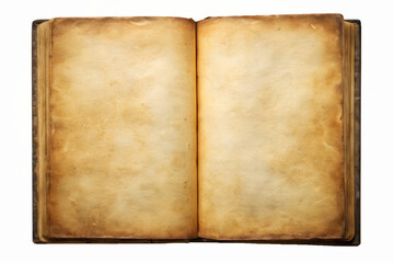 Open Vintage Book Pages on Transparent Background
