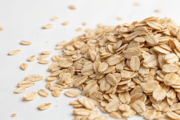 Obraz premium Rolled Oats Flakes Spread on White