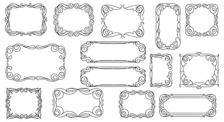 A collection of ornate, vintage-style frames and borders, perfect for adding a touch of elegance and design to various creative projects, including invitations and decorative elements.