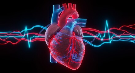 Pulsing Heart - AI-Generated Anatomical Art for Medical & Sci-Fi Visuals  