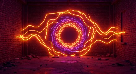 Neon Vortex - AI-Generated Urban Light Art for Edgy & Creative Branding  