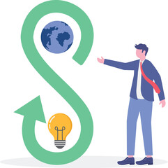 Circular economy, sustainability, ecology with reusable resource,
