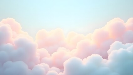 Tranquil Cotton Candy Clouds Abstract Nature Background