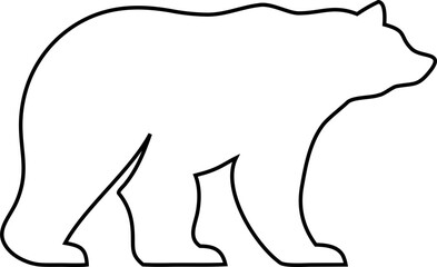 Bear outline on plain white backdrop, great for hiking badges, wilderness art, or survival gear branding.