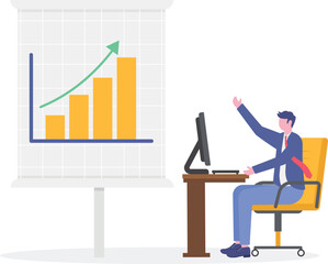 Finance fundamentals with business profit analysis.Company financial data calculation with statistics graph and diagram.
