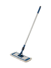 Modern flat mop with extendable handle for efficient floor cleaning isolated on transparent background