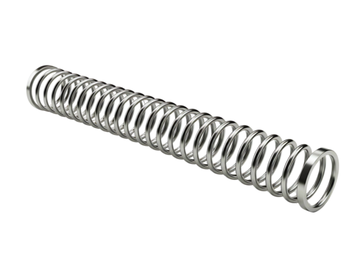 Metal coil spring isolated on transparent background