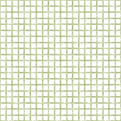 Watercolor green checkered seamless pattern .