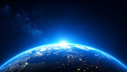 Obraz premium Earth rising from space, sunrise