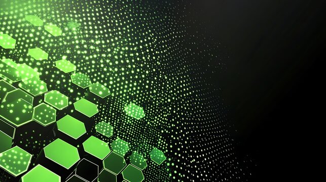 Abstract green hexagon pattern