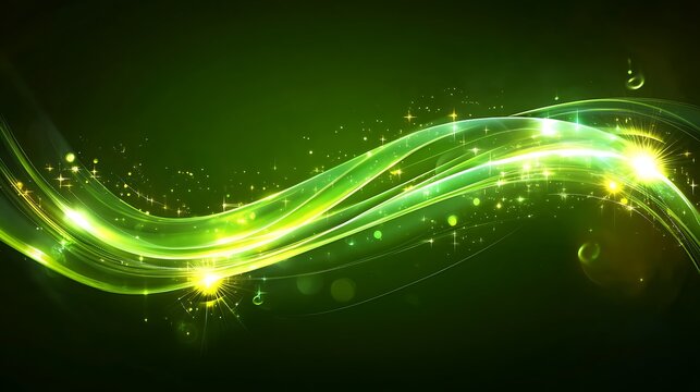Abstract glowing green waves (3)