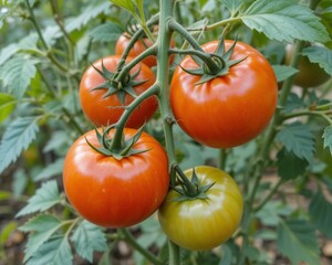 Tomatoes fresh from the plant agriculture background nature 