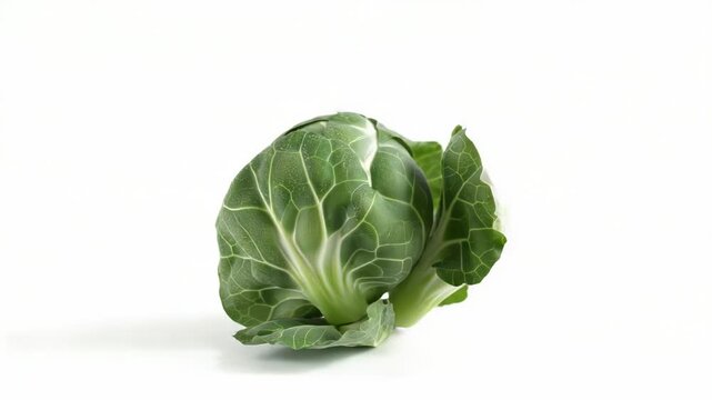 Leafy green vegetable close-up on white background, suitable for food or health related uses