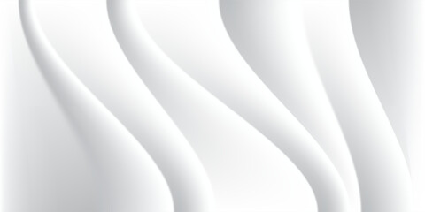 Abstract gray and white fabric wave background with copy space. Smooth fluid waves. Elegant shiny silk satin texture. Suitable for wallpaper, cover, header, desktop, web, flyer. Vector illustration.