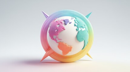 Colorful globe design representing global connectivity and innovation.