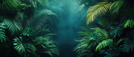 Lush tropical foliage