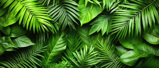 Lush green tropical foliage