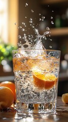 Refreshing citrus drink splash