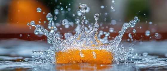 Splashing Orange Fruit