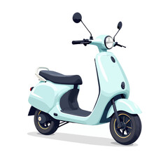 Modern Light Blue Scooter: Urban Mobility Illustration

