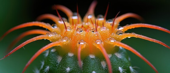 Fototapeta premium Cactus with dew drops