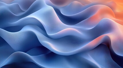 Obraz premium Abstract undulating surface with a gradient of blue and orange hues