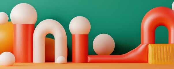 Colorful geometric shapes arranged for creative design projects.