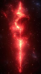 Red nebula in deep space