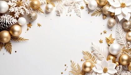 Fototapeta premium Festive holiday decorations elegant setting digital image winter wonderland aerial view celebration concept