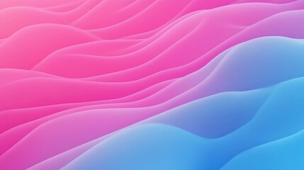Obraz premium Pastel Gradient Waves, A Serene Blend of Pink and Blue Abstract Design