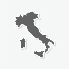Obraz premium Italy map isolated silhouette icon sticker isolated on gray background
