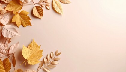 Autumn leaves display natural setting aesthetic arrangement calm environment close-up view fall aesthetics for home decor